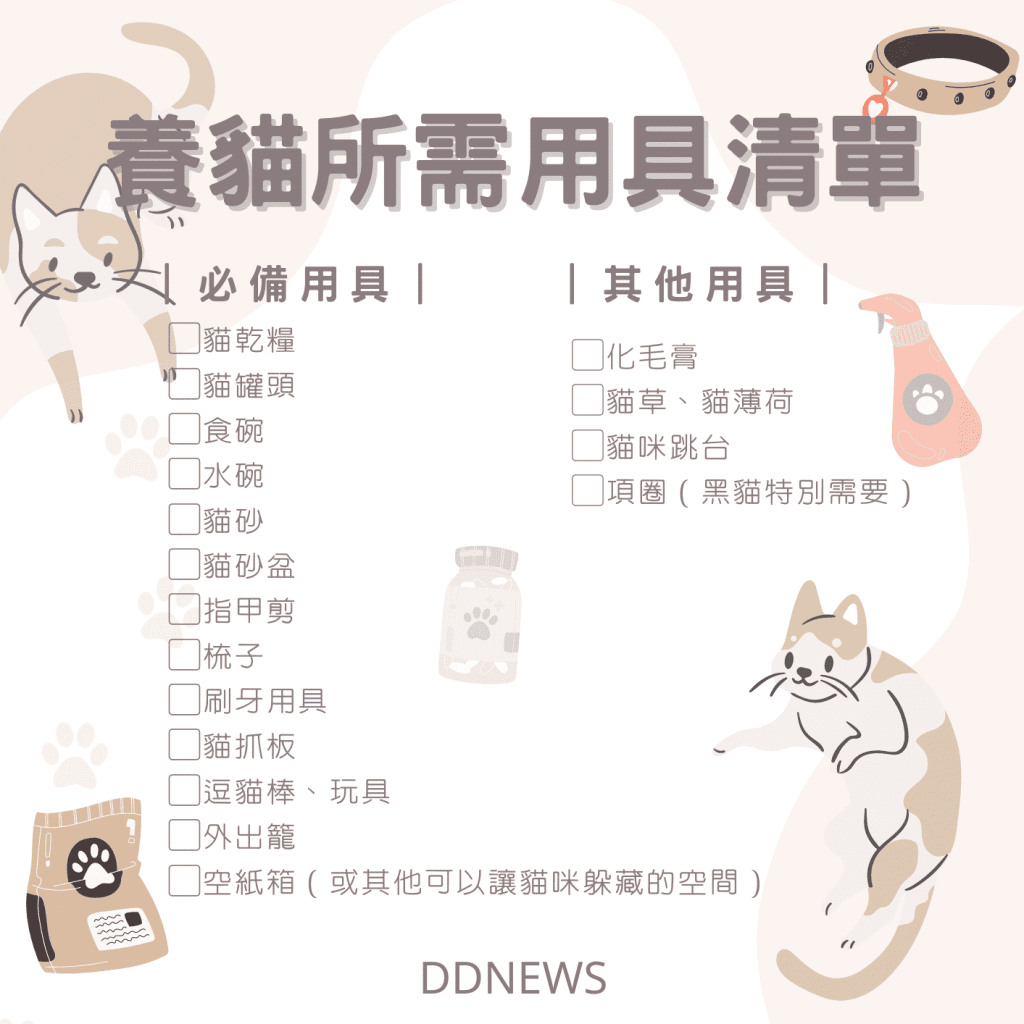 養貓所需用具清單