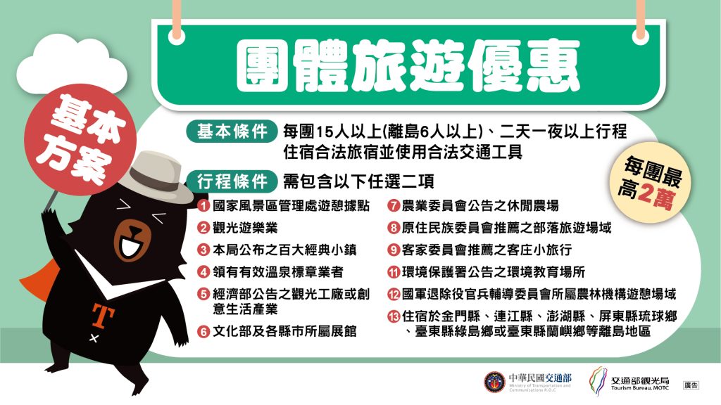 2022國旅補助｜團體旅客補助方案