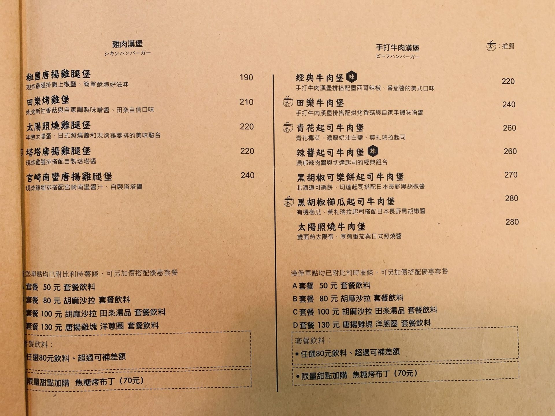 田樂公正小巷店|台中西區隱身巷弄的日系老宅食堂:最道地的洋食飯料理與爆漿漢堡排餐,每一口都好juice! 圖10-菜單