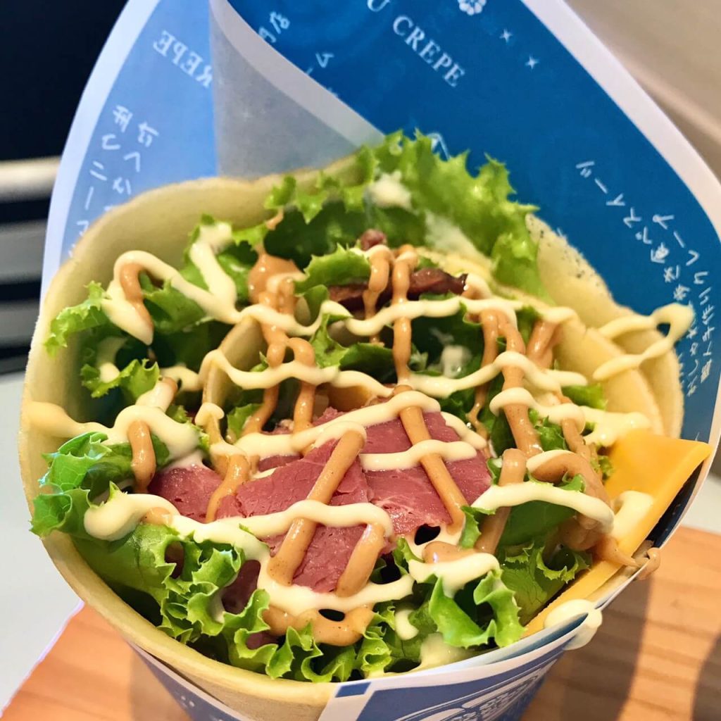 【台中可麗餅】桐生日式可麗餅|水果卡士達、韓式豬、厚切牛,近百種鹹甜口味擄獲你的心 美式花醬起司牛可麗餅-2