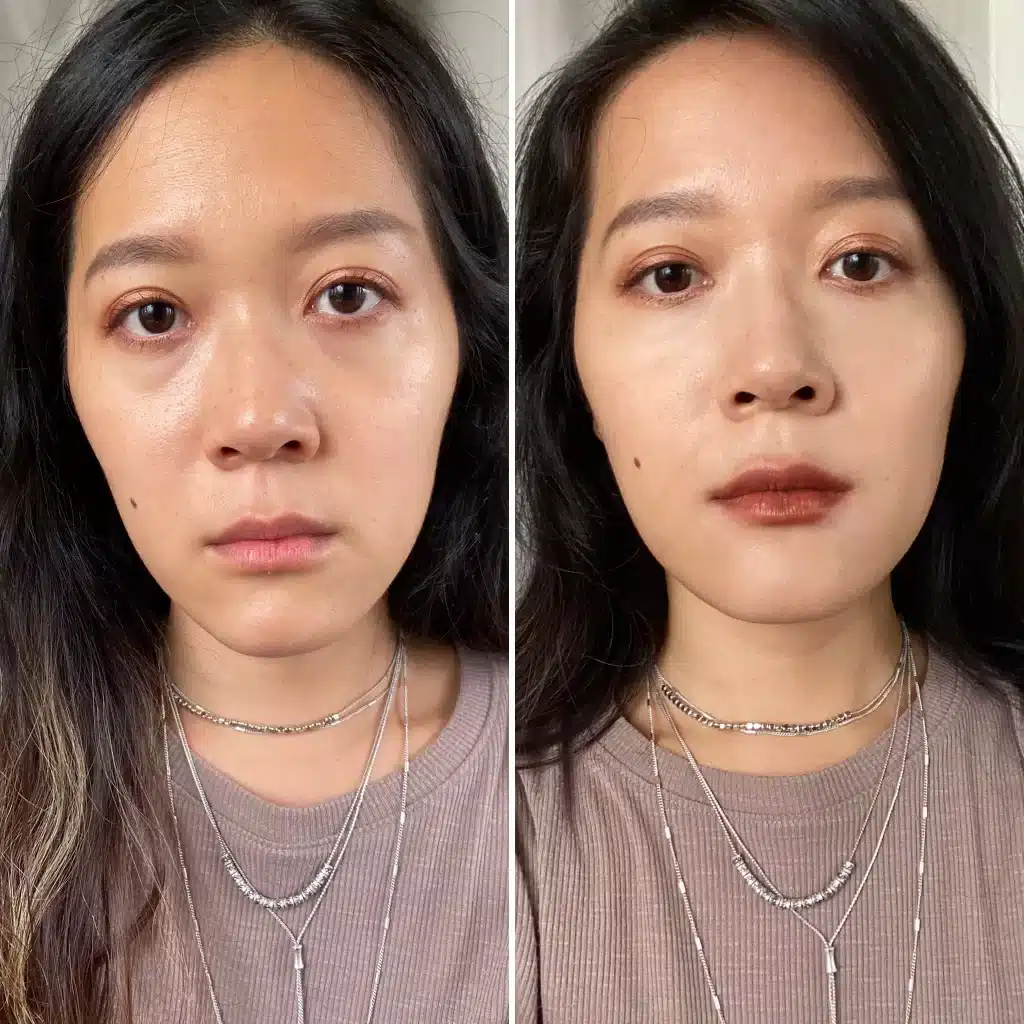 ,too beauty開箱|MIT安心礦物底妝,防曬保濕遮瑕一次滿足,讓皮膚越畫越好! 上妝前後比較
