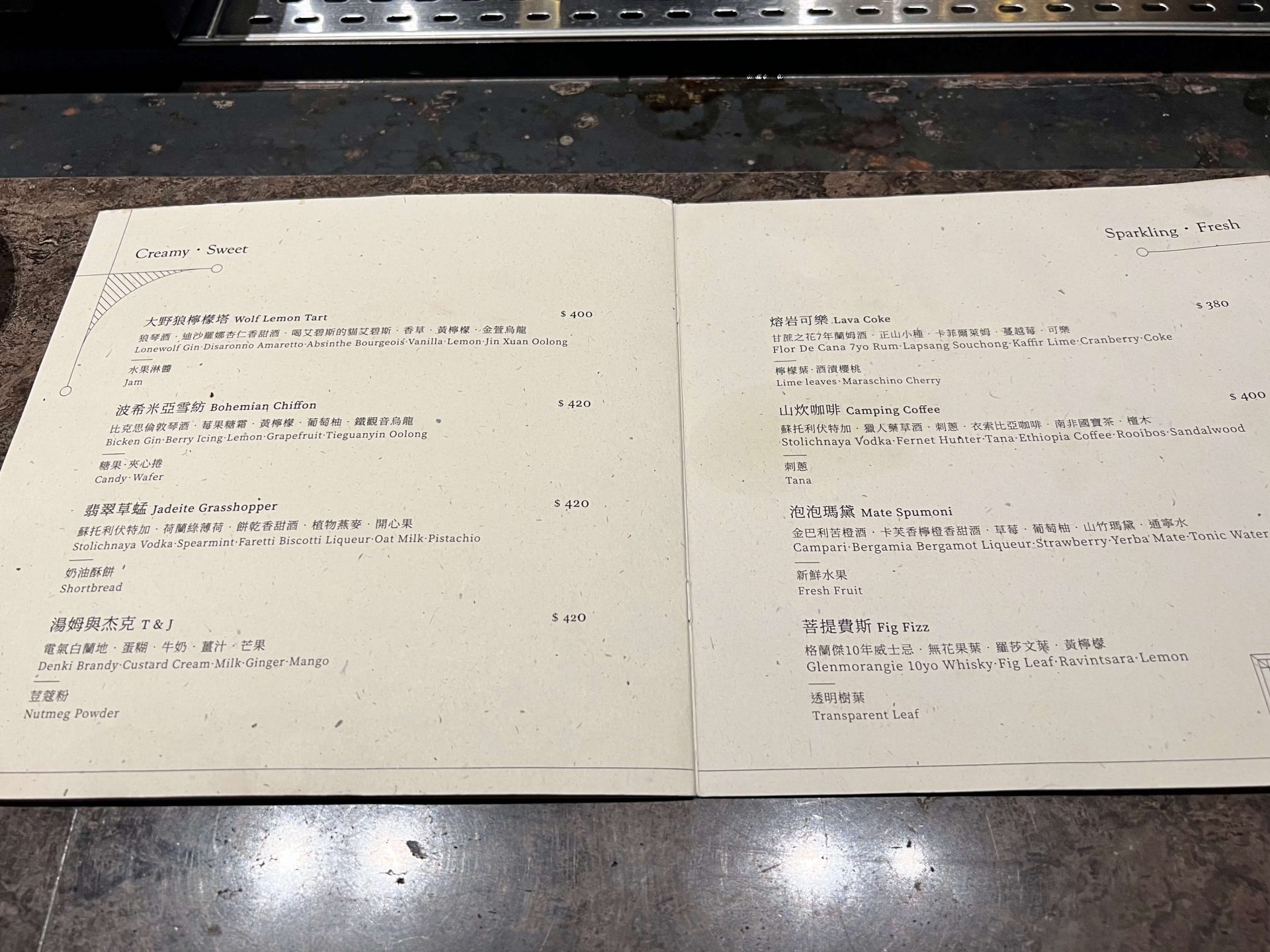 【國父紀念館餐酒館】Cog & J 每一杯調酒都是故事 Cog & J|酒單