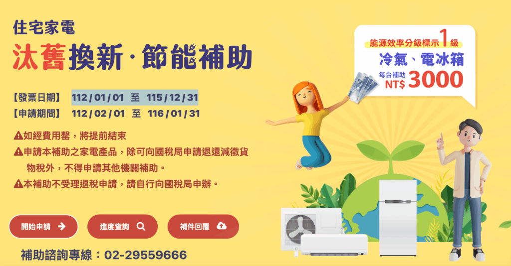 2026家電汰舊換新補助|3000元補助金額多久入帳?申請方法、資格、查詢一次看懂! 家電汰舊換新補助