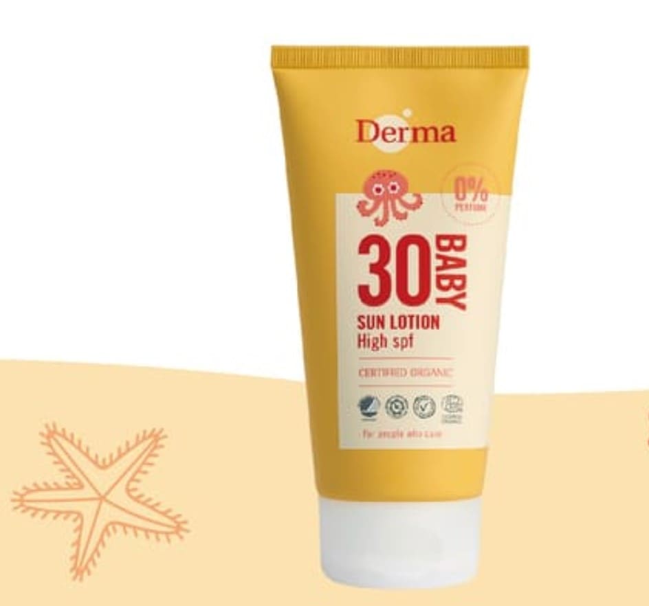 嬰幼兒防曬推薦-Derma 丹麥 寶寶有機防水物理防曬霜