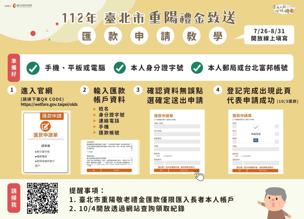 【2026重陽敬老金懶人包】重陽敬老金是什麼?各縣市領取/發放時間、資格、金額、線上申請方式大解密 重陽敬老金