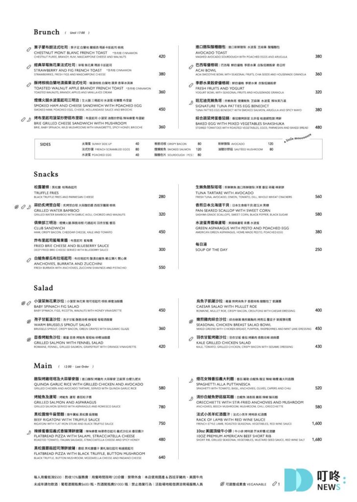 acme cafe bar & restaurant 臺北表演藝術中心｜菜單價格