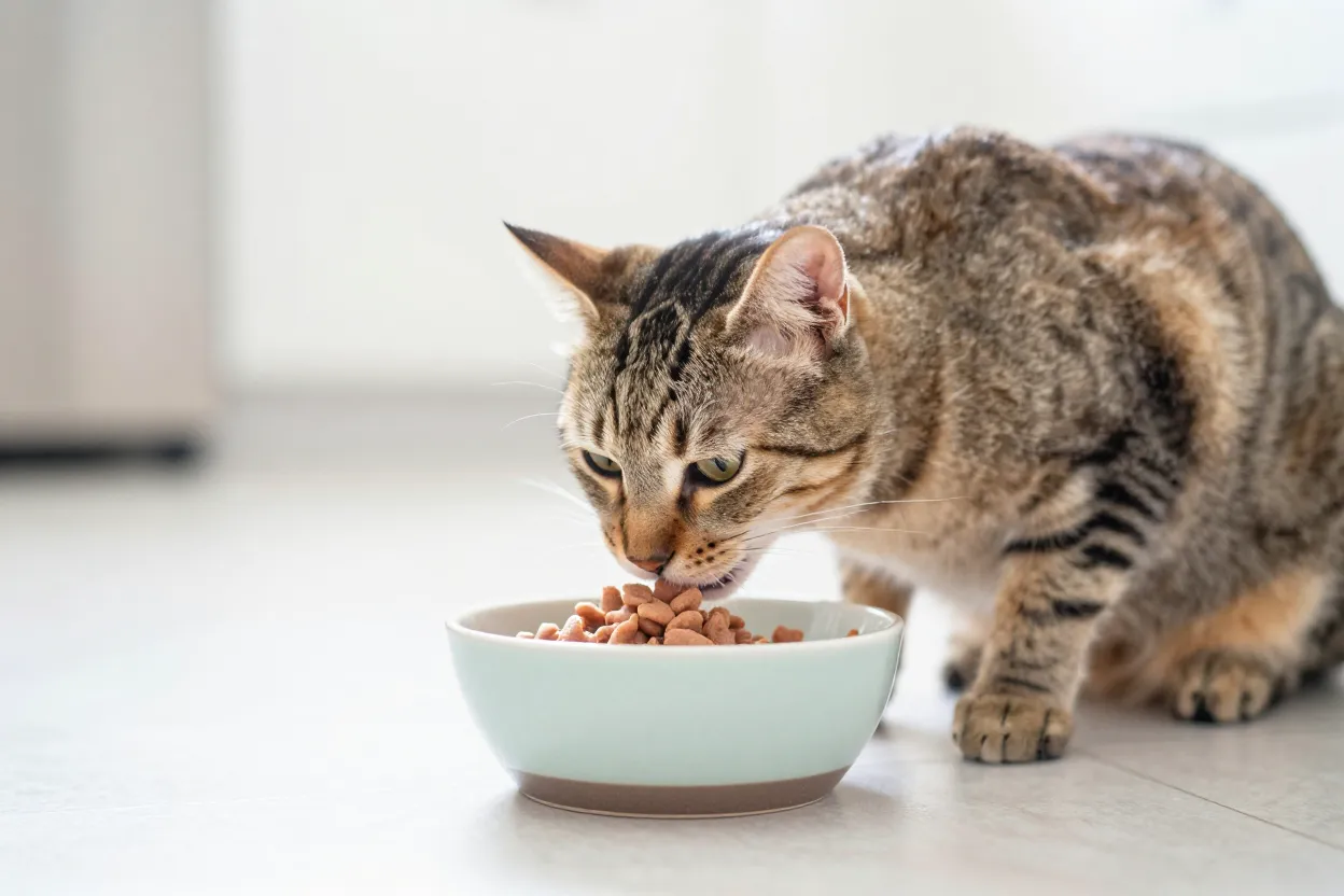 貓主食罐推薦【2026】|主食罐副食罐差在哪?成分怎麼讀?新手貓奴選購指南 貓主食罐-貓咪吃罐頭濕食示意